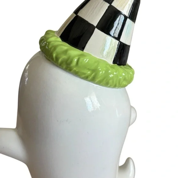 MacKenzie Child Trick or Treat Ghost Figurines Set of 2 Party Hats Black White